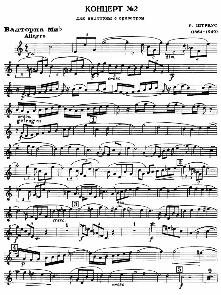 Horn Concerto No.2 Strauss Richard Horn Part Compositions