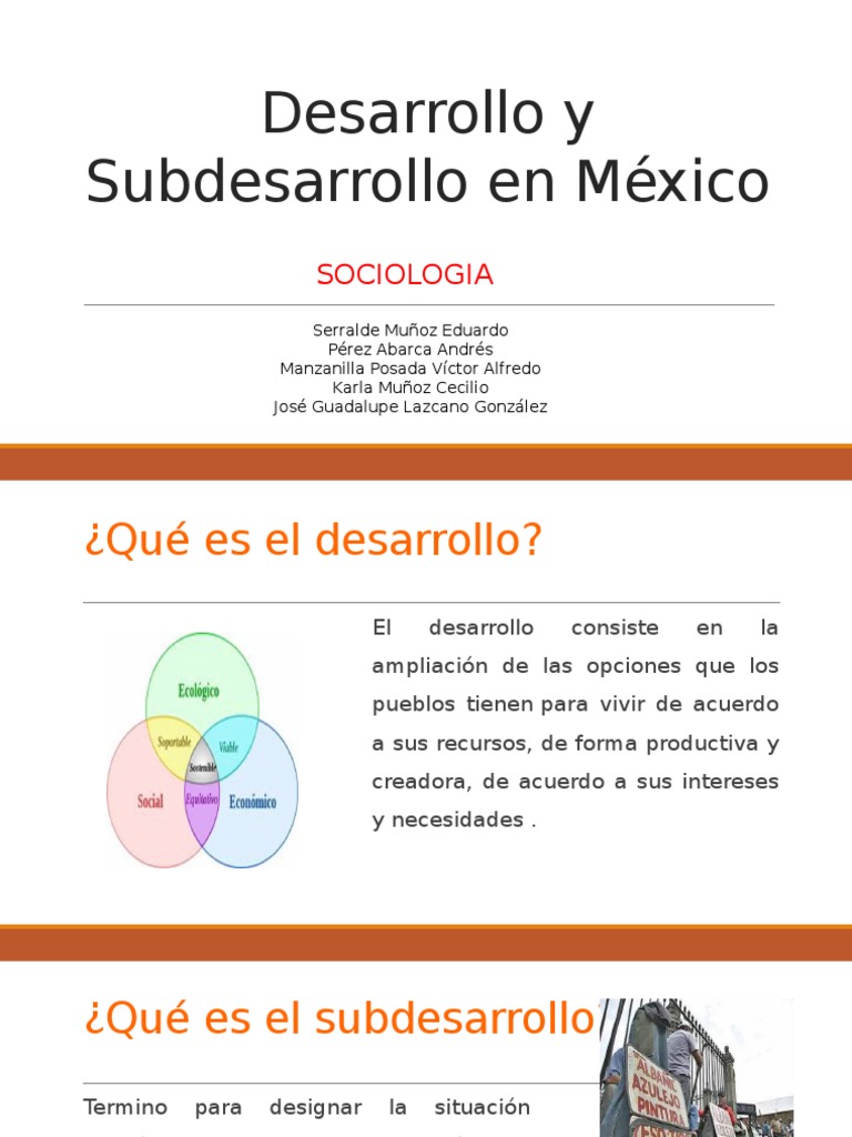 Desarrollo y Subdesarrollo en México País