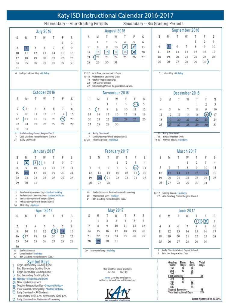 Instructional Calendar 2016-2017 | PDF | Academic Term | Educational  Institutions