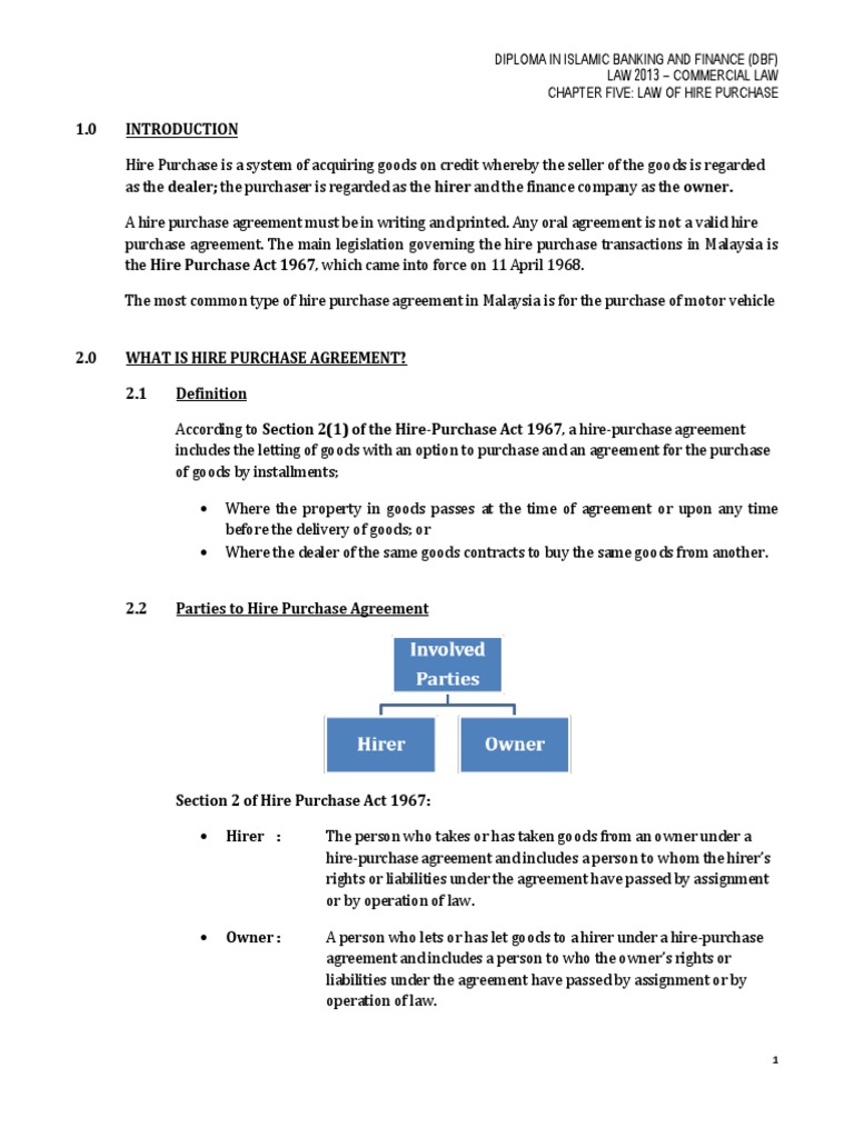 Assignment Hire Purchase Doc Tutorial On Liability Of Owner And Dealer For Misrepresentation