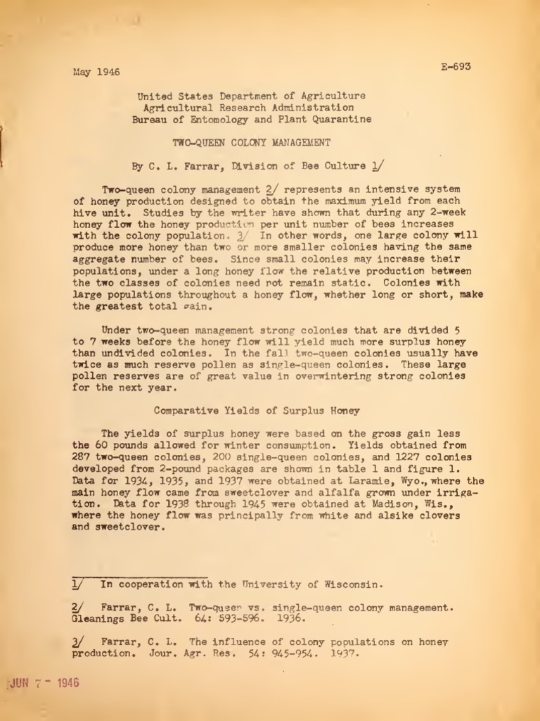 Two Queen Colony Managemet Pdf Beehive Beekeeping