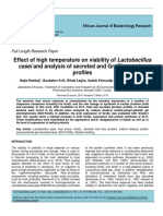 Effect of High Temperatureon Viability of Lactobacillus Casei
