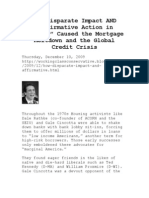How Disparate Impact and Affirmative Action in Lending Caused The Mortgage Meltdown...