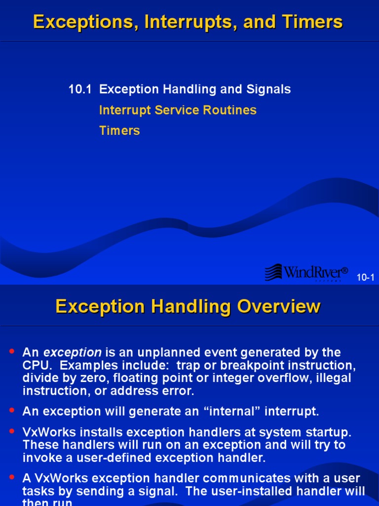 Exceptions Interrupts Timers | PDF | Operating System Technology ...