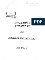 Dilución y Fórmulas de Drogas Utilizadas en UCIC. Dpto. Cardiologia Hospital Barros Luco