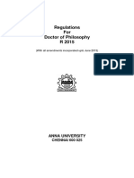 Anna University PhD Regualtion 2015