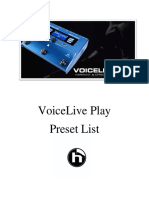 Voicelive Play Preset List