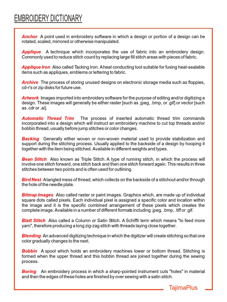 Dictionary PDF Embroidery Yarn