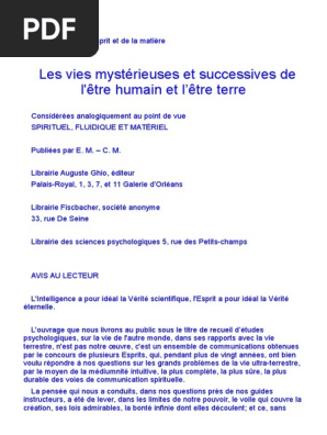 Les Vies Mysterieuses Et Successives De Letre Humain Dieu - 