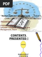 management education , issues, challenges, opportunities