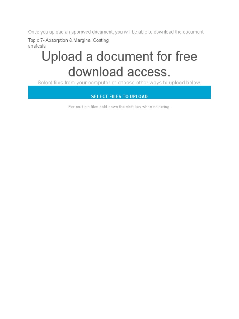 Upload A Document For Free Download Access.: Select Files From Your ...