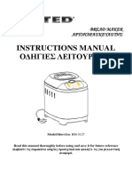 Instructions Manual Οδηγιεσ Λειτουργιασ: Bread Maker Αρτοπαρασκευαστησ