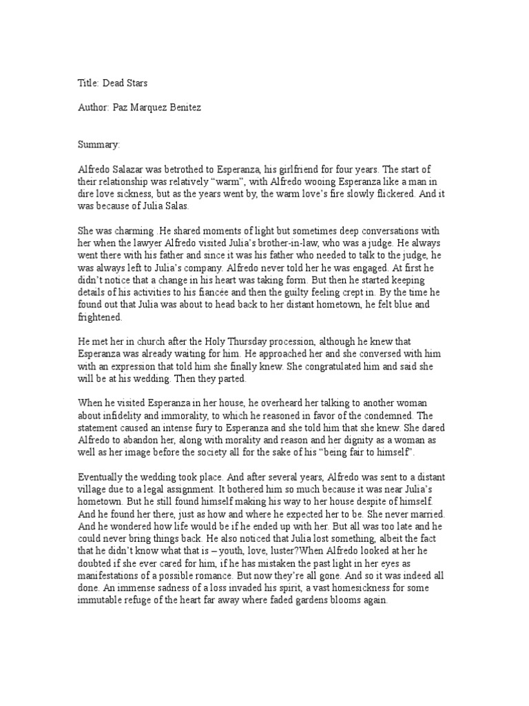 Dead stars literary elements picture