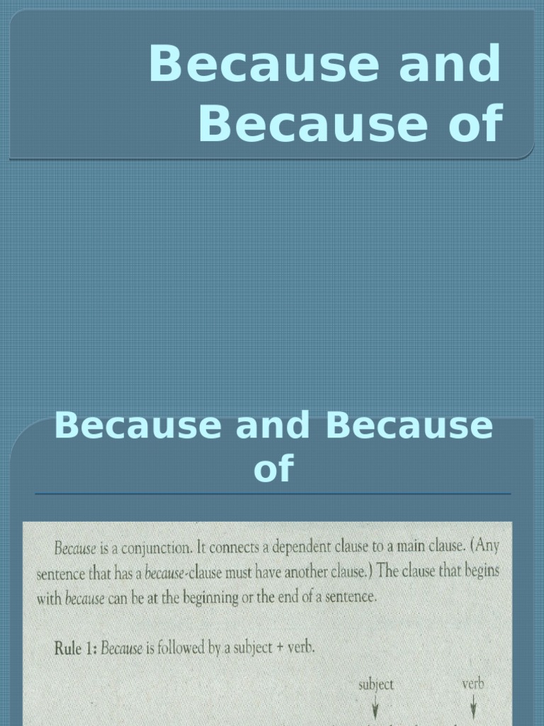 Because vs. Because of Exercise | PDF