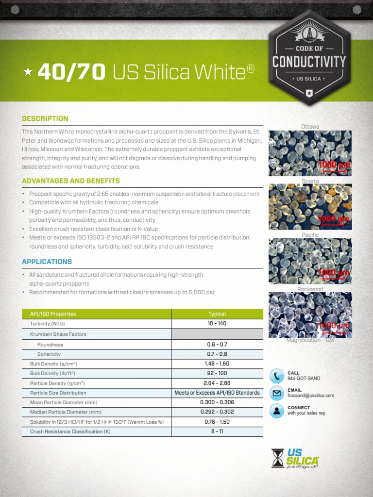 US Silica White 4070 2 Permeability (Earth Sciences) Materials Science