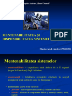 MENTENABILITATEA ȘI DISPONIBILITATEA SISTEMELOR