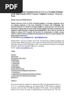 The Effect of Using Translation From L1 To L2 As A Teaching Technique On The Improvement of EFL Learners' Linguistic Accuracy - Focus On Form