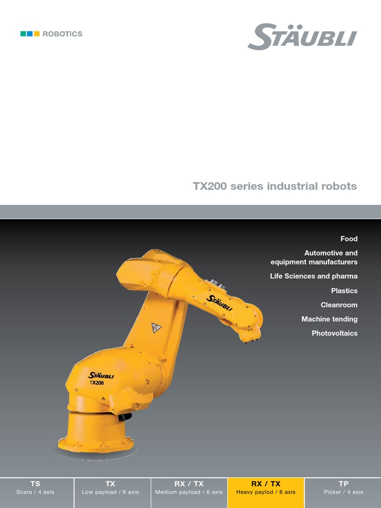 TX200 Series Industrial Robots: TS TX RX / TX TP | PDF | Electrical ...