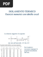 Esercizi Isolamento Termico Con Tabelle Excel