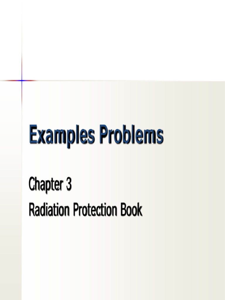 Examples Problems Radiation Protection Book PDF Gamma Ray