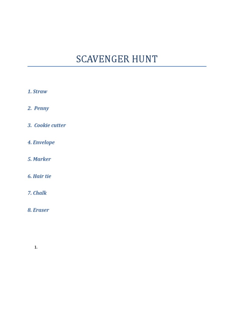 Scavenger Hunt | PDF