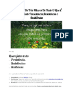 Os Três Pilares de Tudo O Que É Sustentável: Persistência, Resistência e Resiliência