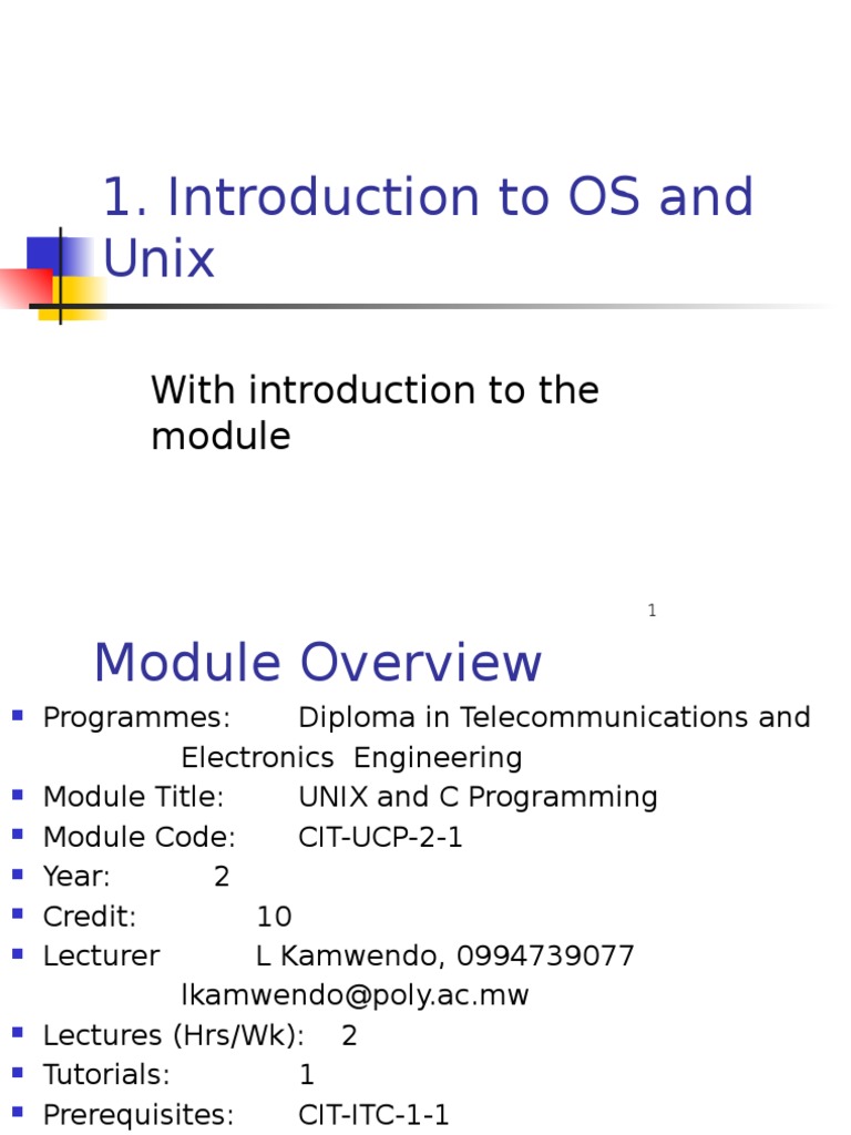 UNIX and C Programming Overview | PDF | Process (Computing) | Operating ...
