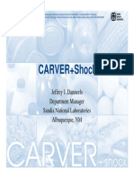 CARVER+Shock: Jeffrey J. Danneels Department Manager Sandia National Laboratories Albuquerque, NM