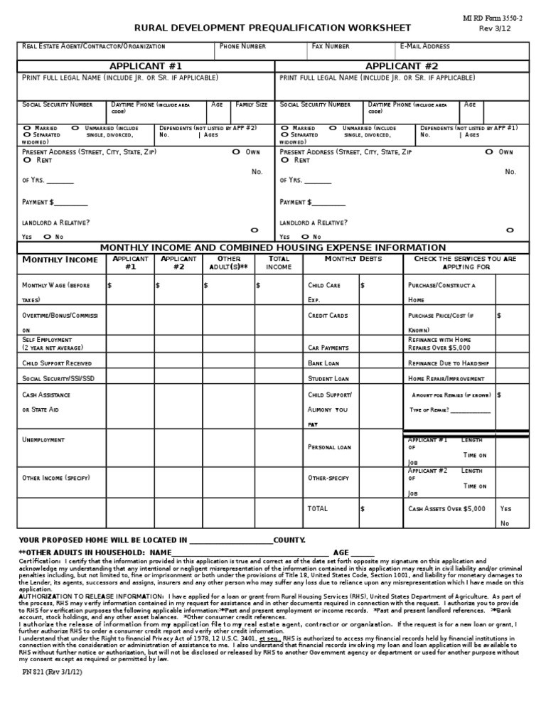 Rural Development Prequalification Form | PDF | Race And Ethnicity In ...