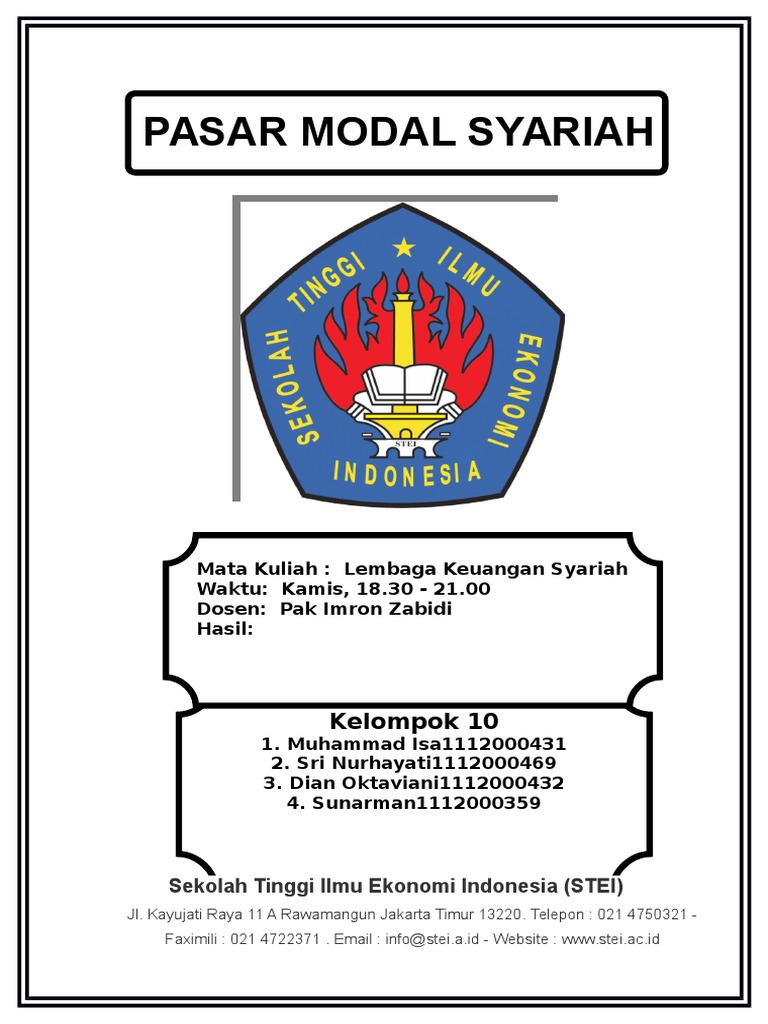 Makalah Pasar Modal Syariah