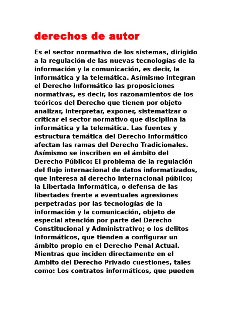 Derechos de Autor | PDF | Informática | Derecho