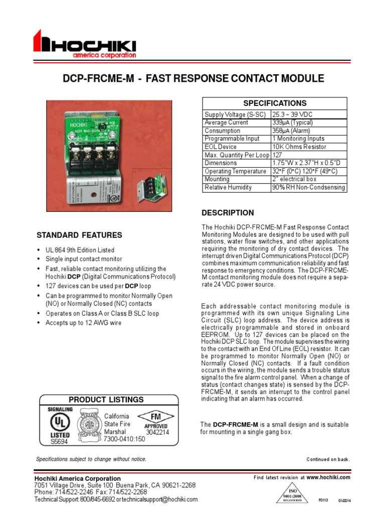 Hochiki FRCME-M Fire Detection Control Module
