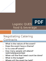 Logistic QUESTIONS Food & Beverage