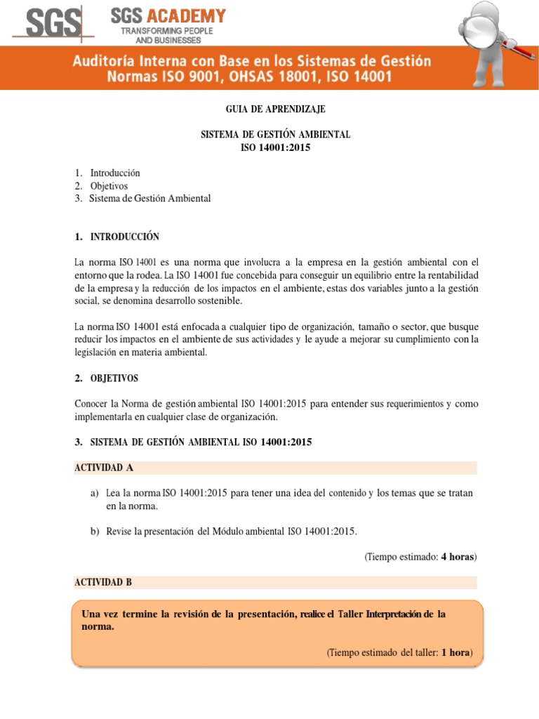 Guía de ISO 14001:2015 en Gestión Ambiental | PDF | Entorno natural ...