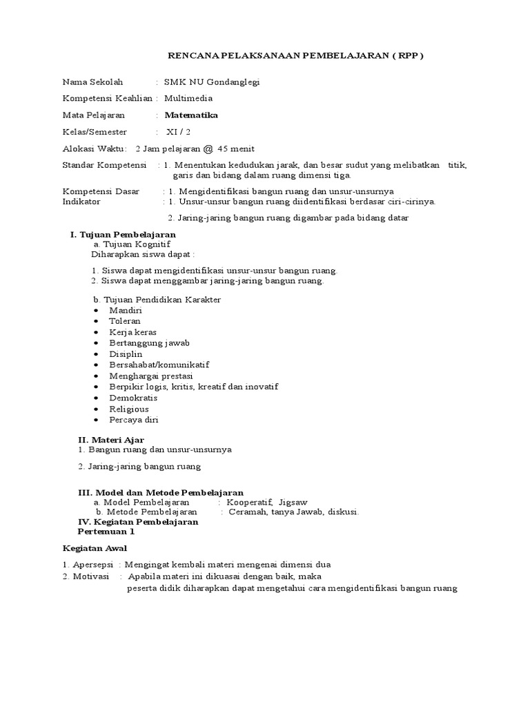 Tgs Proyek Bangun Ruang CTK | PDF