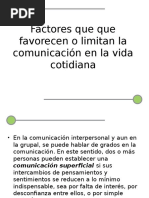 FACTORES QUE FAVORECEN O AFECTAN LA COMUNICACIÓN