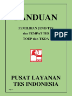 Panduan Pemilihan Jenis Tes Dan Tempat Tes Plti Tahun 2016