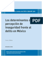 Los Determinantes de La Percepcion de Inseguridad Frente Al Delito en Mexico