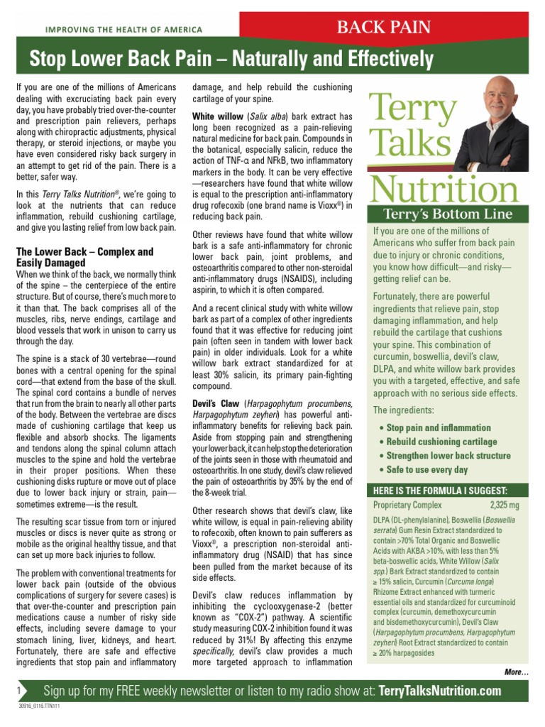 Stop Lower Back Pain - Naturally and Effectively | PDF | Nonsteroidal ...