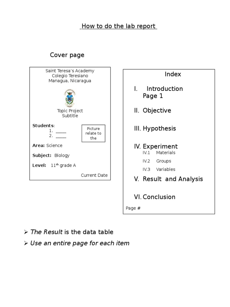 Lab Report Guide for 11th Grade Biology | PDF | Science & Mathematics ...