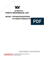 Parts List Brother Pe700II