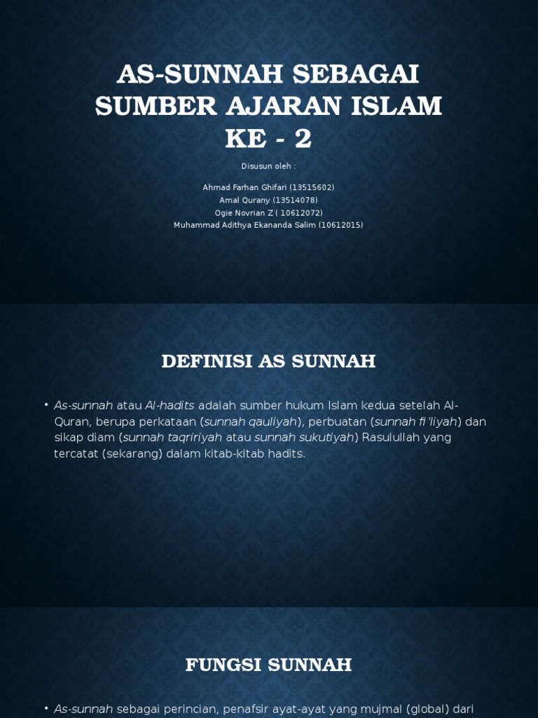 As Sunnah Sebagai Sumber Ajaran Islam Ke 2 Pdf