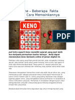 Keno Online - Beberapa Fakta Dasar Dan Cara Memainkannya