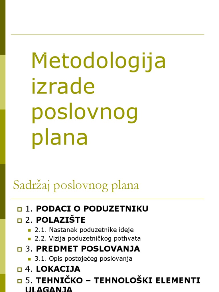 Poslovni Plan | PDF
