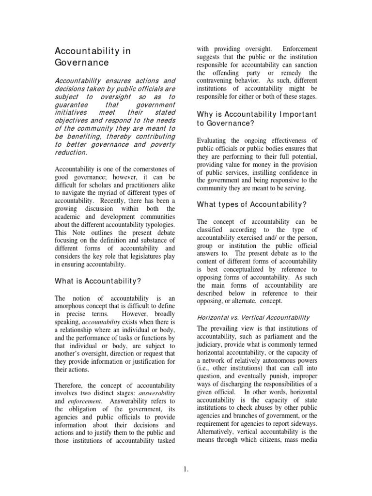 Accountability Governance | PDF