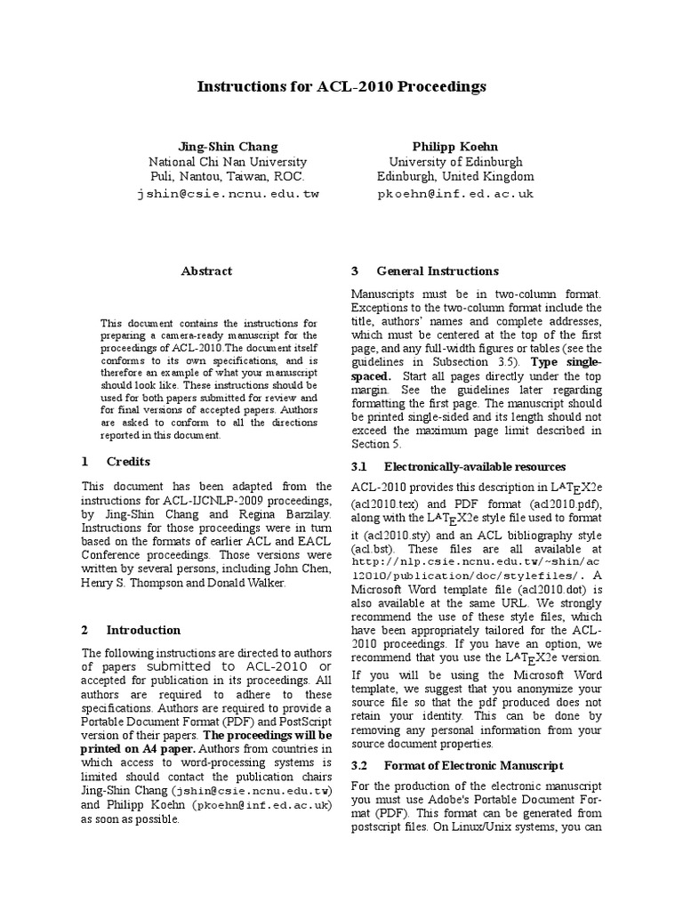 Acl 2010 | PDF | Portable Document Format | Note (Typography)