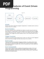 P1 Key Features of Event Driven Programming: Events