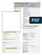 Medical Health Examination Form