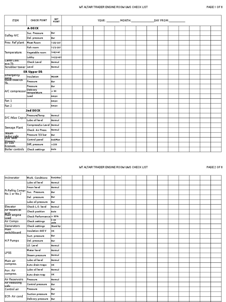 UMS Checklist for MT Altair Trader | PDF | Vacuum | Pump