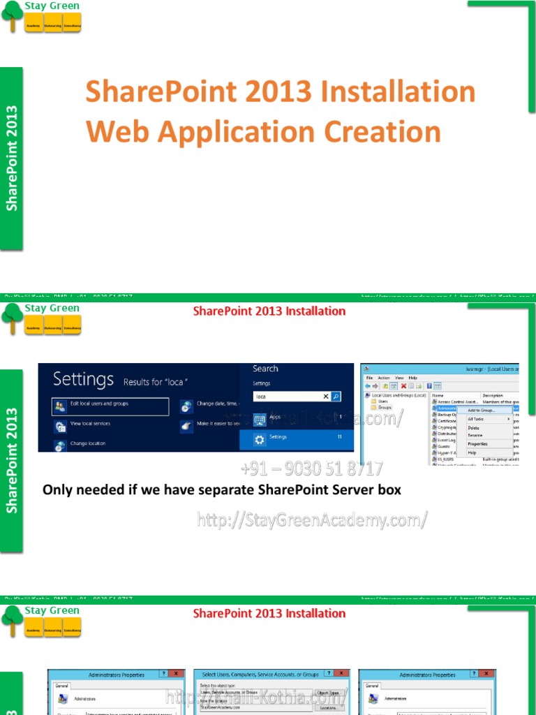 SP2013 008 SharePoint Installation | PDF | Share Point | Information ...